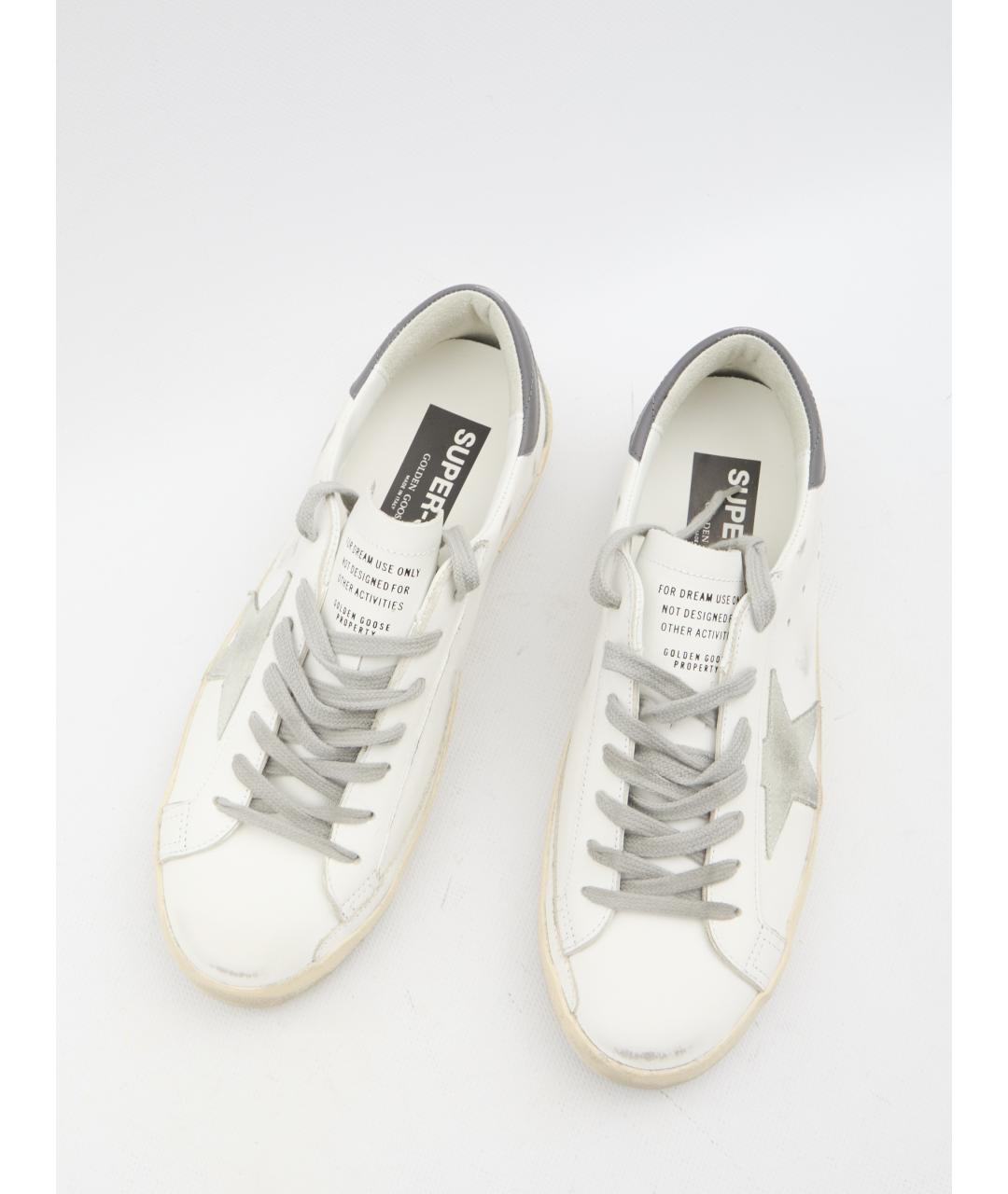 GOLDEN GOOSE Серые кожаные низкие кроссовки / кеды, фото 5