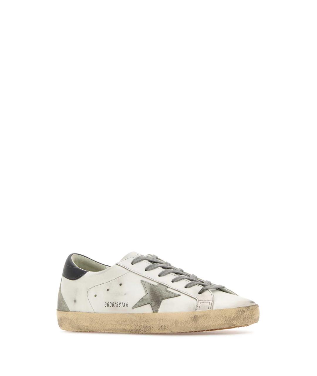 GOLDEN GOOSE Серые кожаные низкие кроссовки / кеды, фото 2