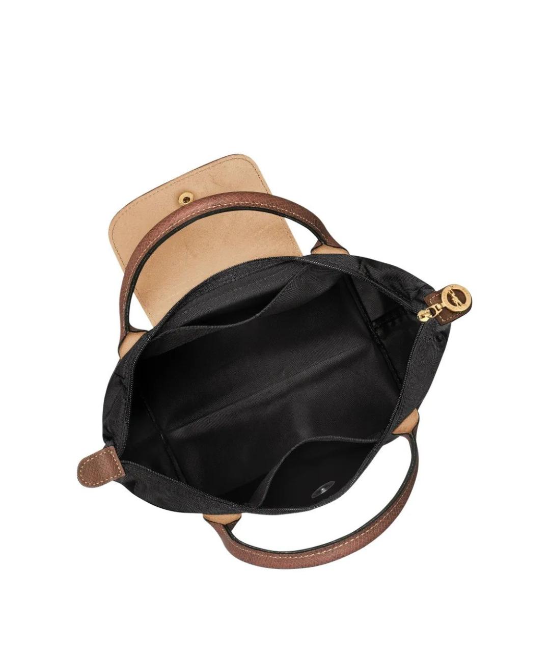 LONGCHAMP Черная синтетическая сумка с короткими ручками, фото 5