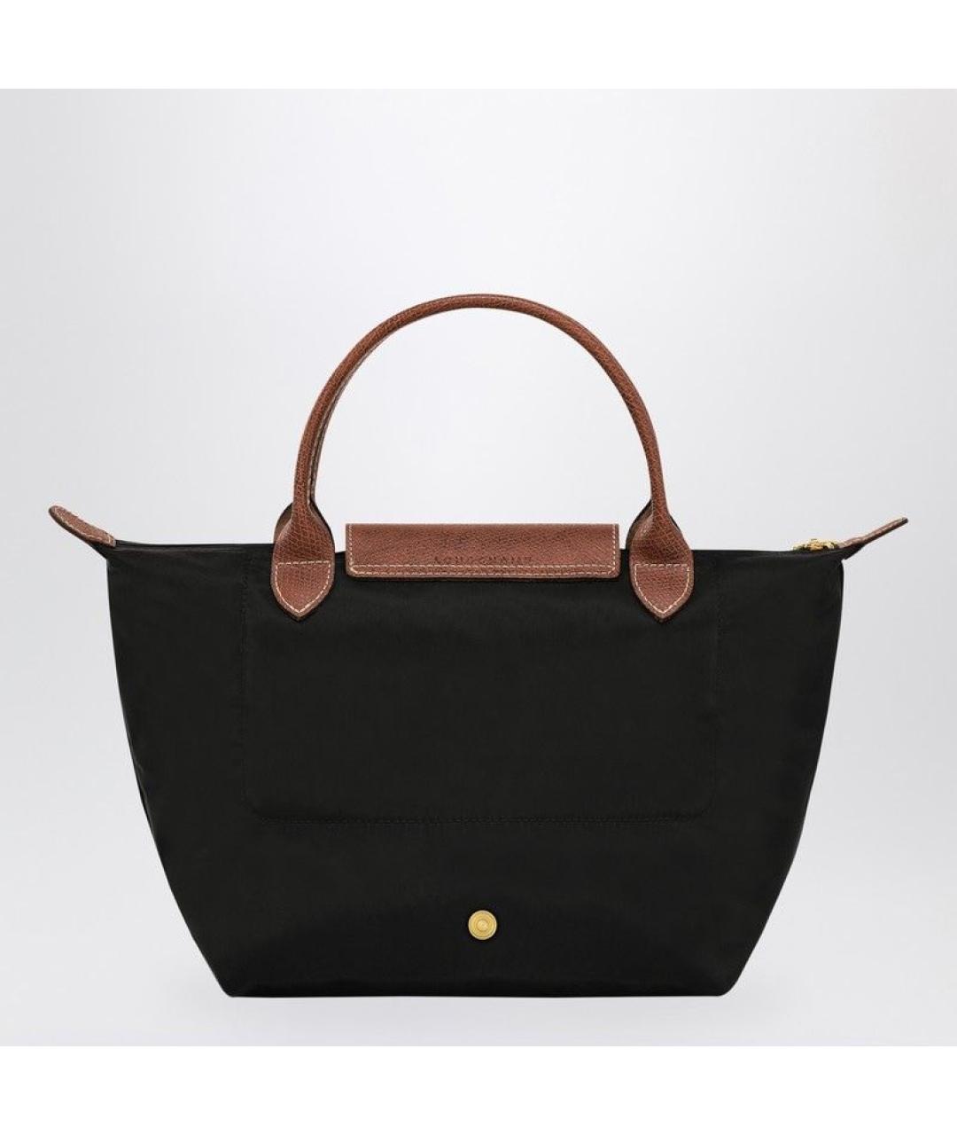 LONGCHAMP Черная синтетическая сумка с короткими ручками, фото 2