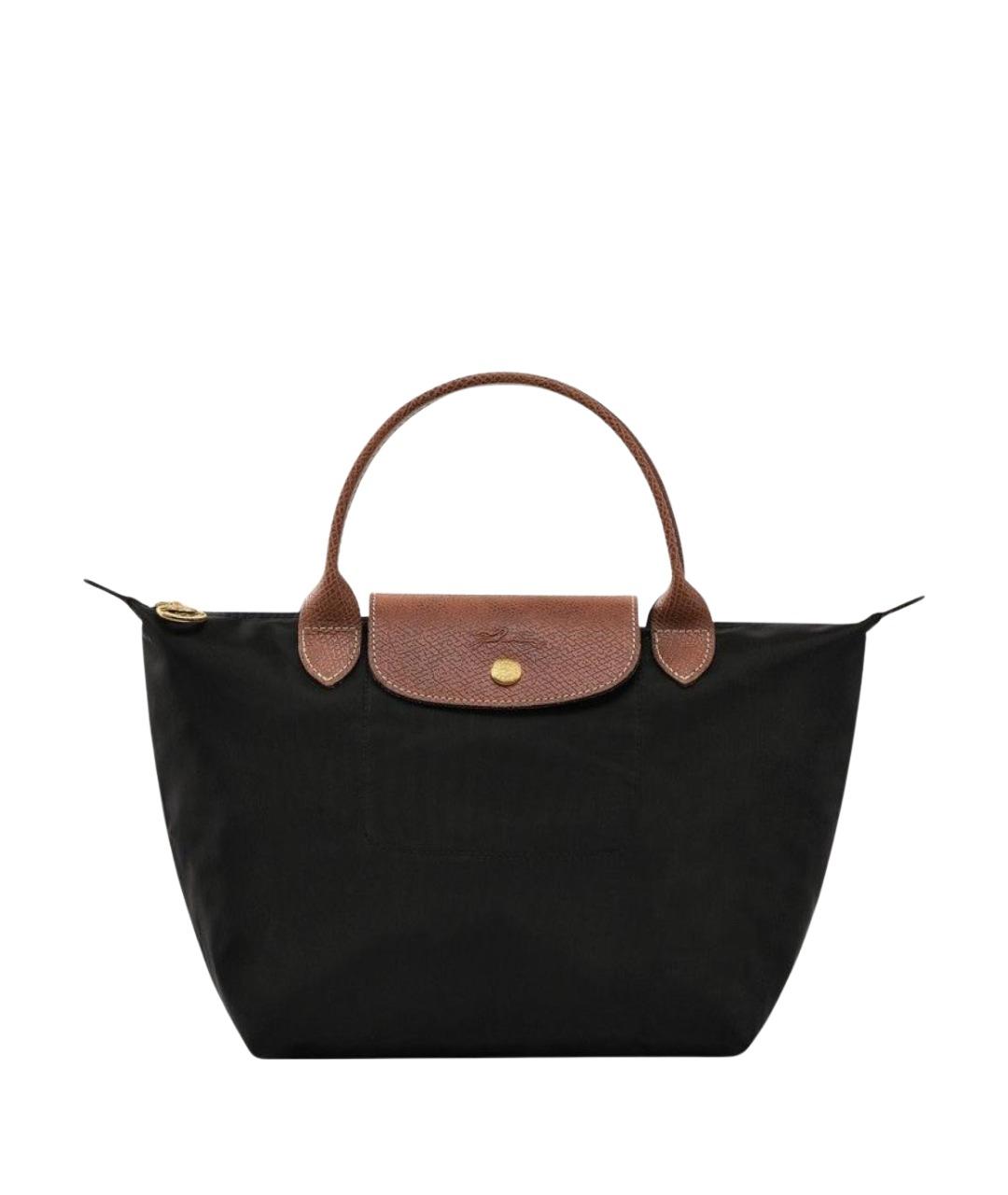 LONGCHAMP Черная синтетическая сумка с короткими ручками, фото 1