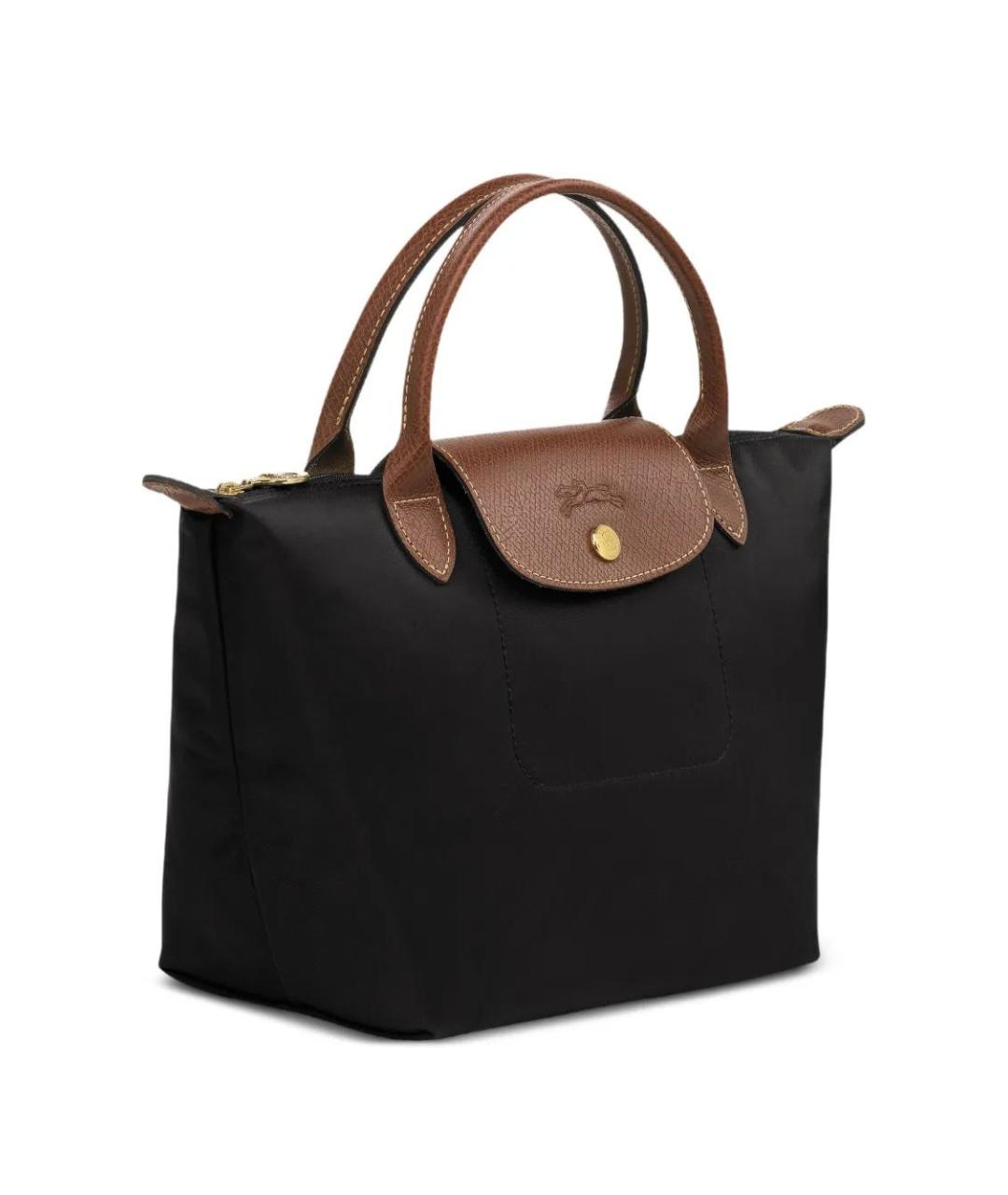 LONGCHAMP Черная синтетическая сумка с короткими ручками, фото 4