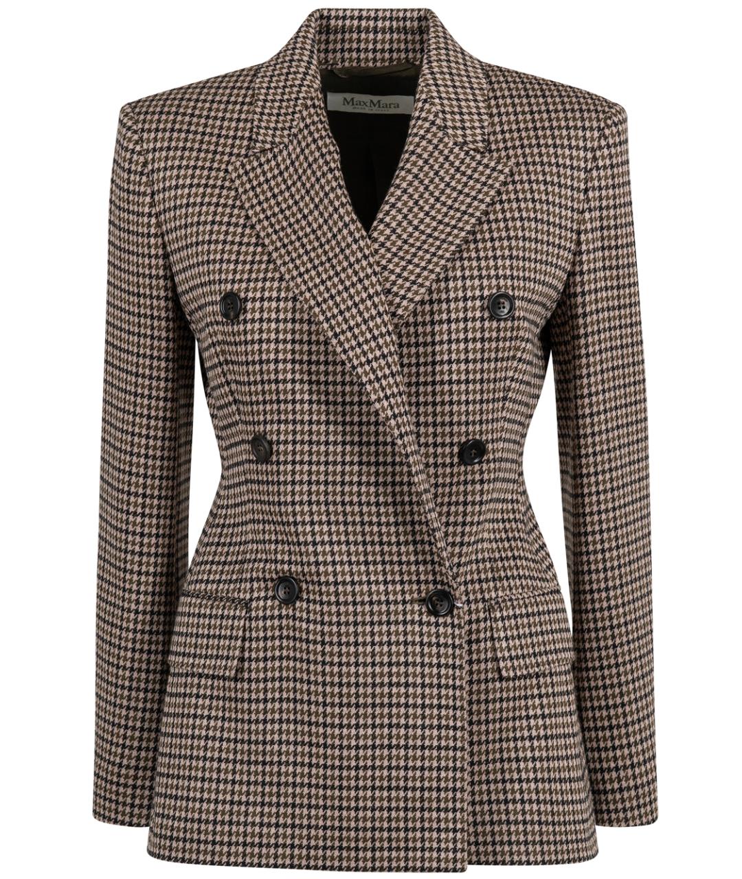 MAX MARA Коричневый вискозный жакет/пиджак, фото 1