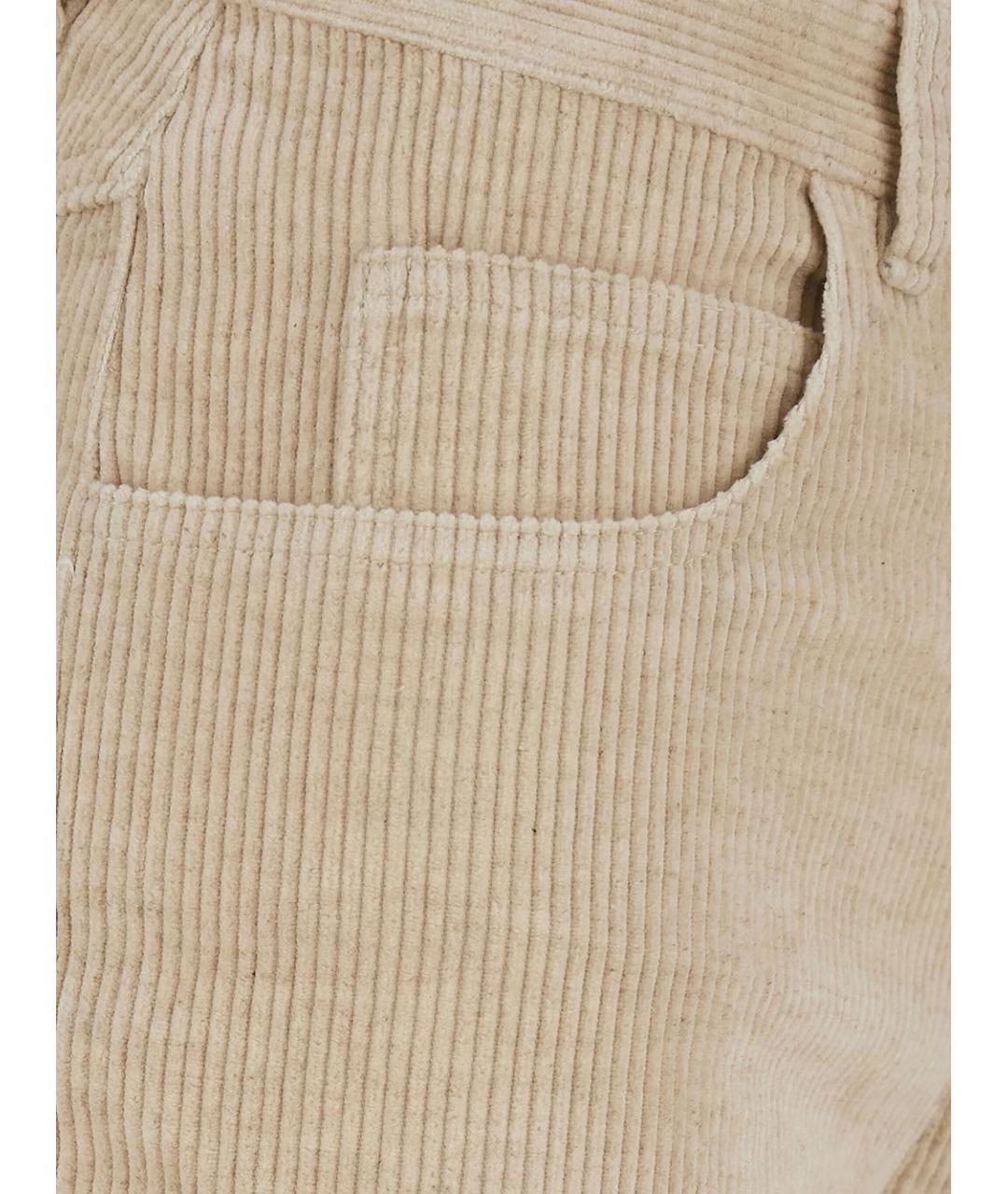 ISABEL MARANT Бежевые хлопковые прямые брюки, фото 3