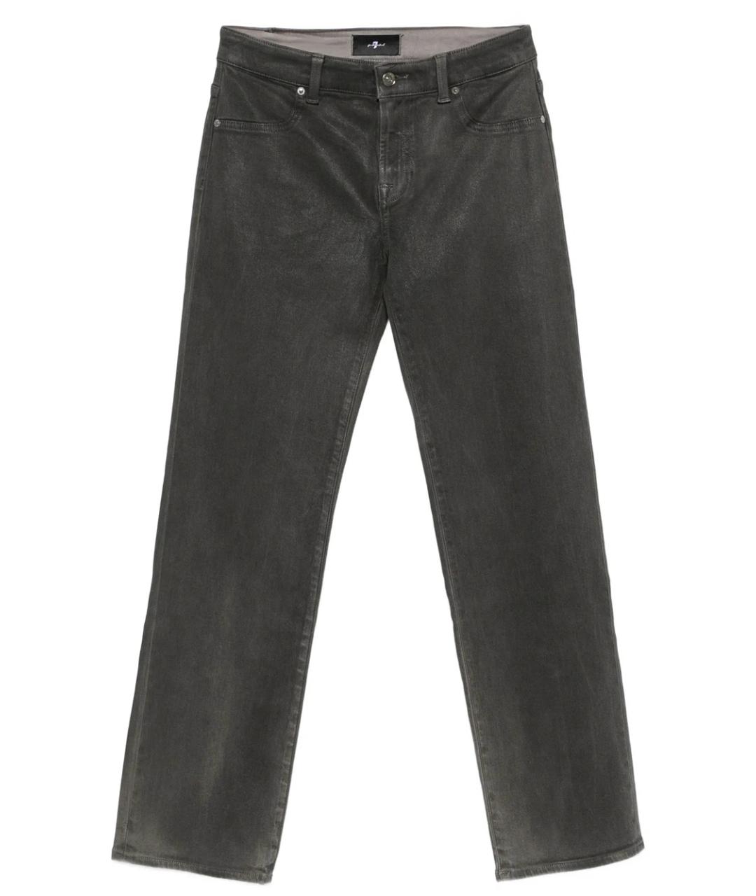 7 FOR ALL MANKIND Серые хлопковые прямые джинсы, фото 1