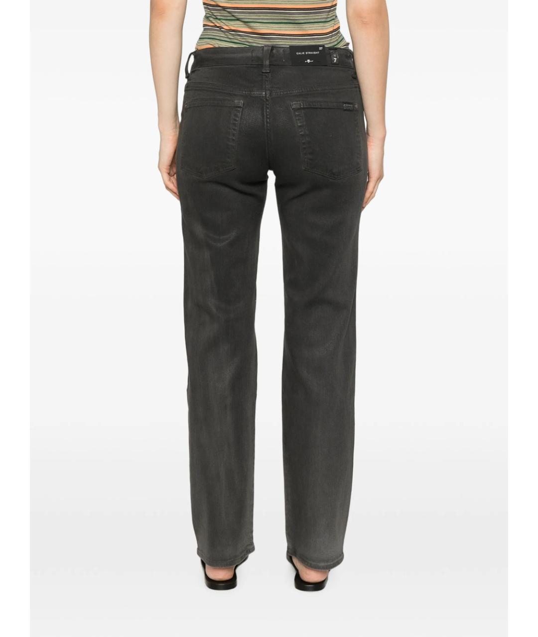 7 FOR ALL MANKIND Серые хлопковые прямые джинсы, фото 5