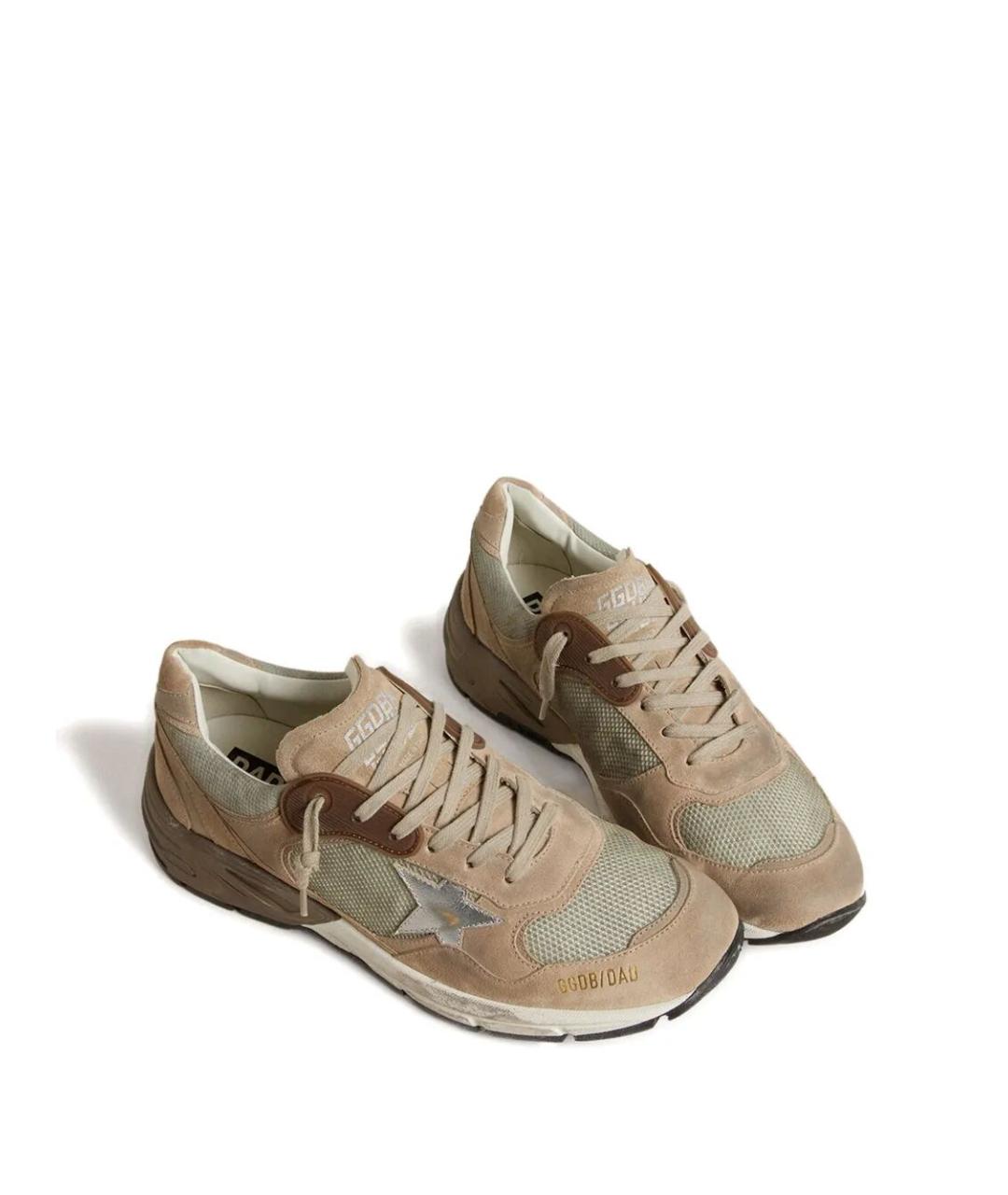 GOLDEN GOOSE Бежевые текстильные низкие кроссовки / кеды, фото 3