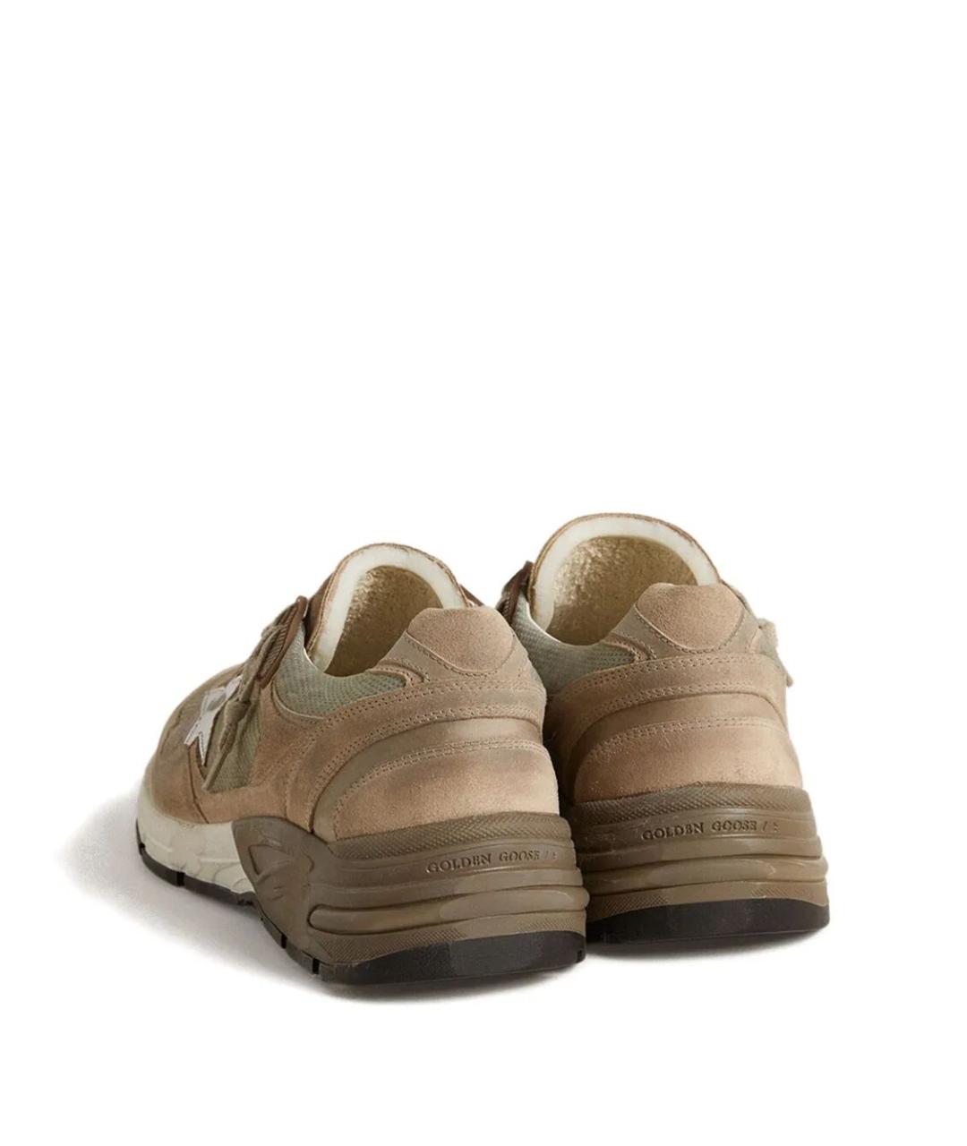 GOLDEN GOOSE Бежевые текстильные низкие кроссовки / кеды, фото 2