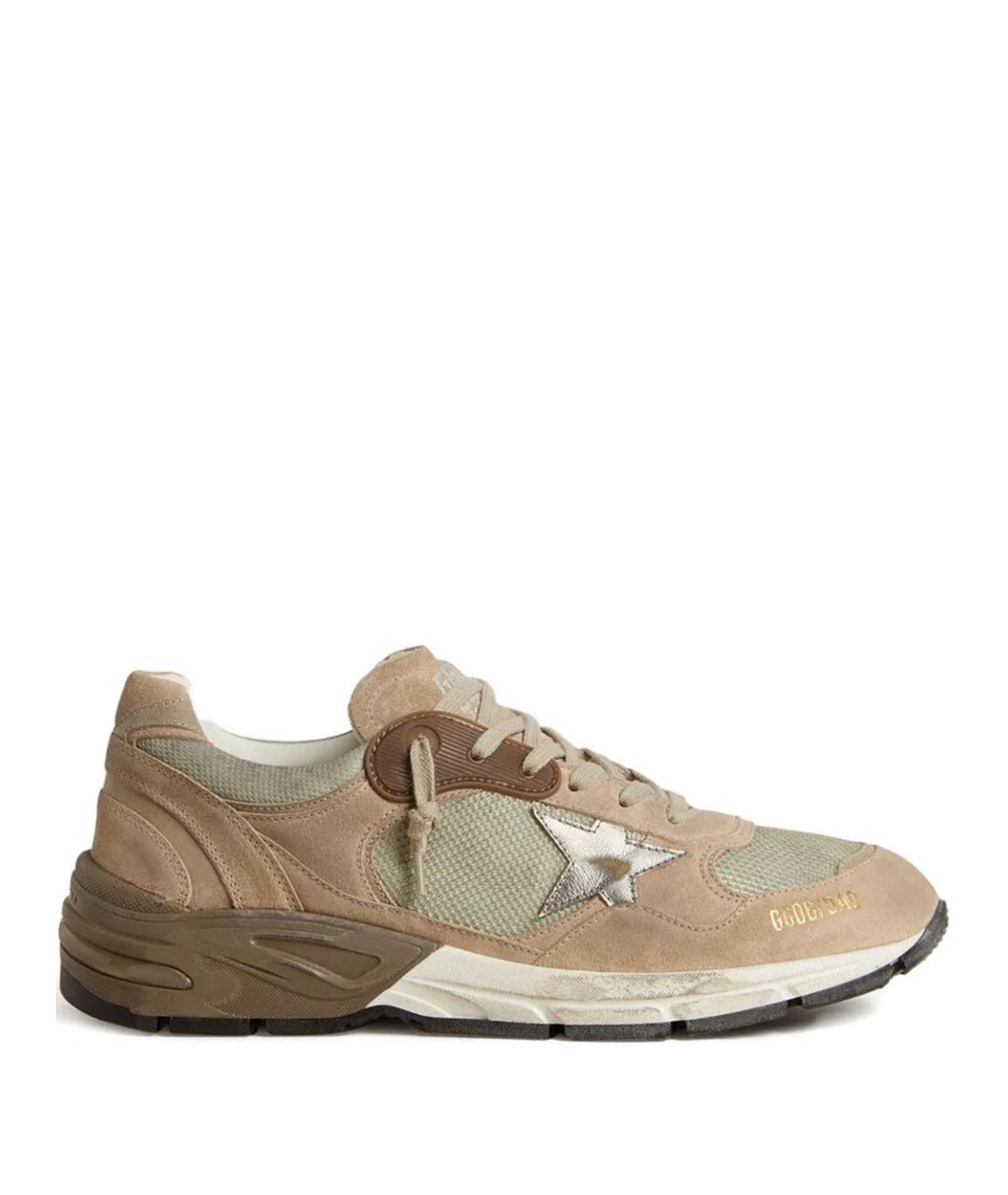 GOLDEN GOOSE Бежевые текстильные низкие кроссовки / кеды, фото 1