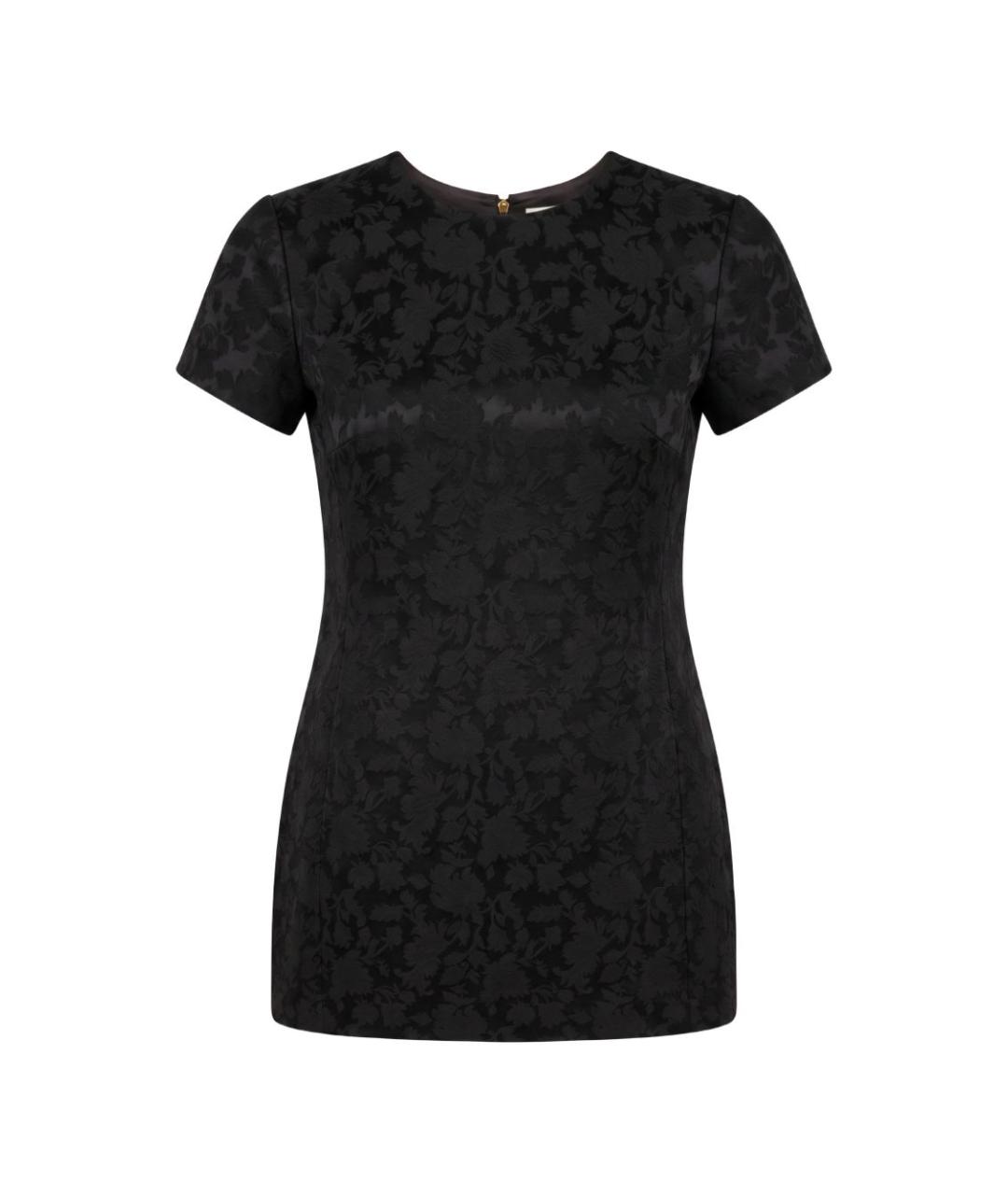 SAINT LAURENT Черное шелковое коктейльное платье, фото 1