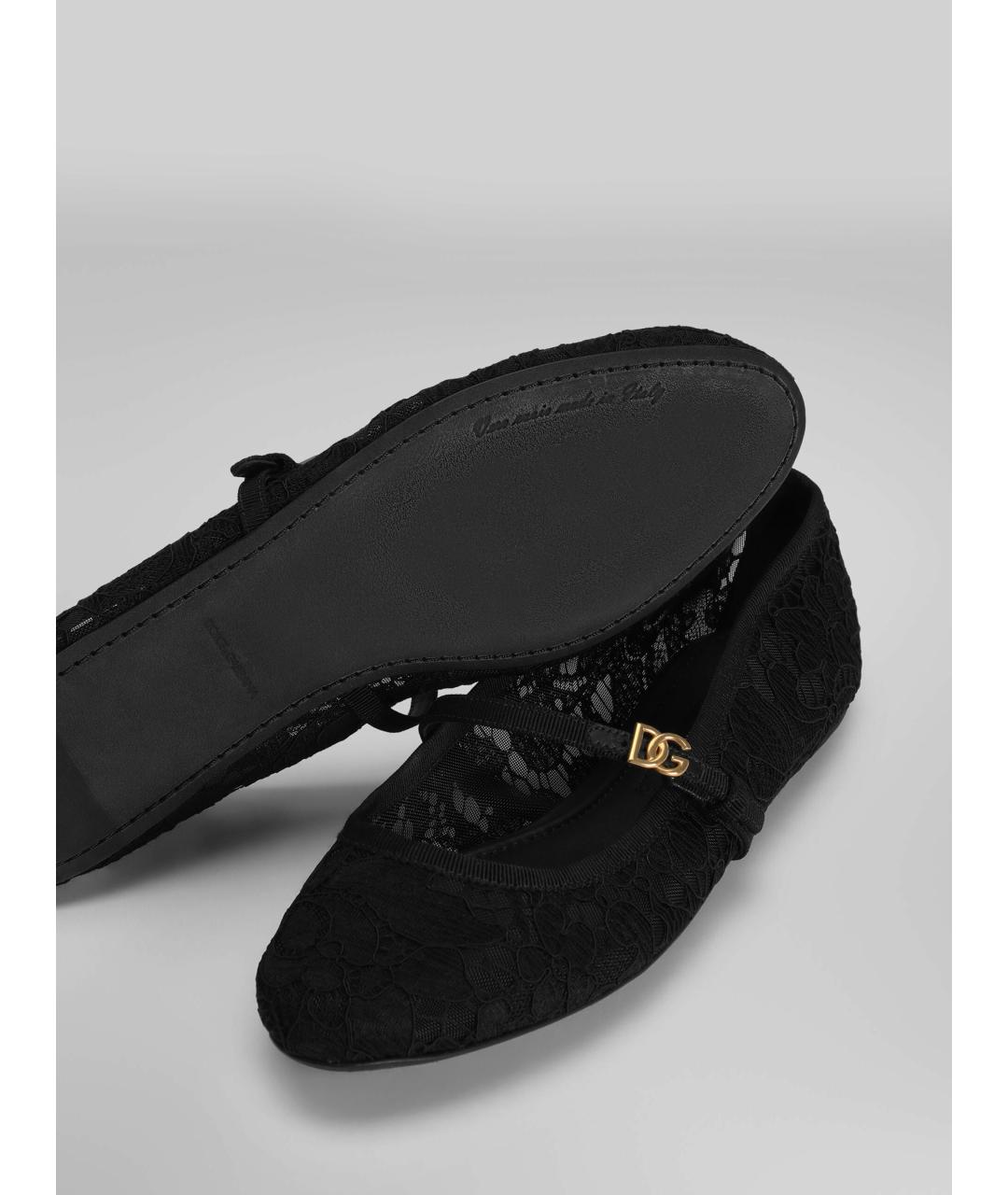 DOLCE&GABBANA Черные синтетические балетки, фото 5