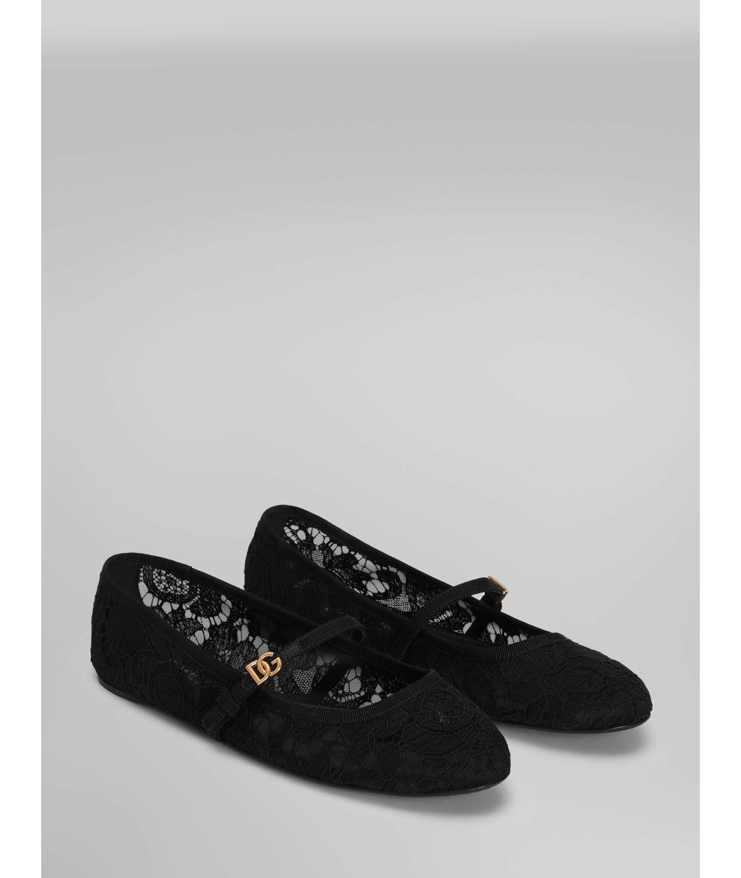 DOLCE&GABBANA Черные синтетические балетки, фото 2