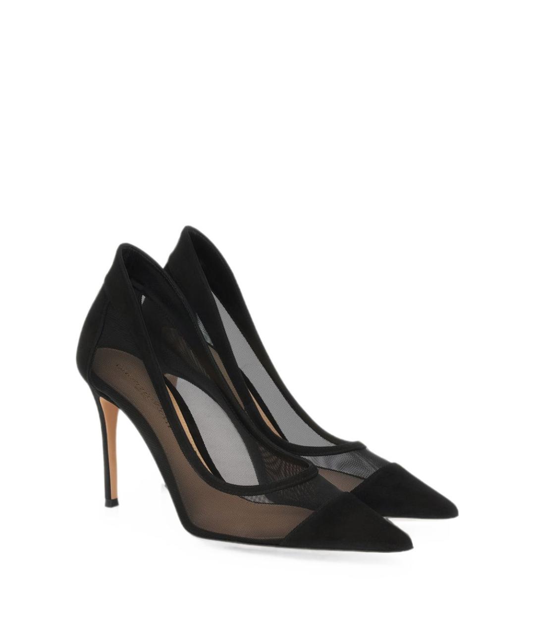 GIANVITO ROSSI Черные текстильные туфли, фото 4