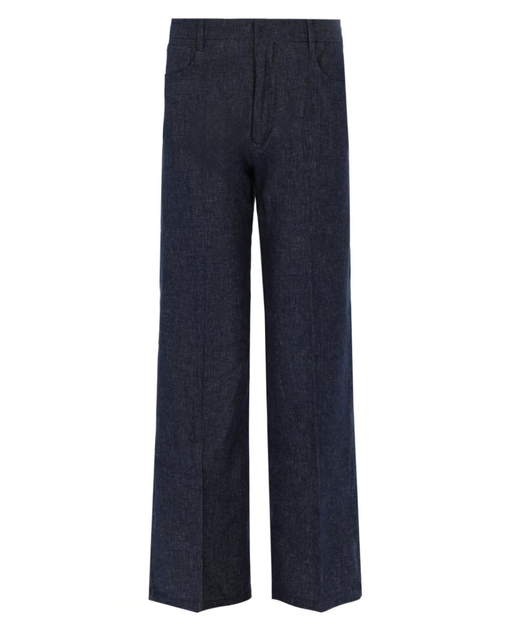 'S MAX MARA Синие хлопковые прямые брюки, фото 1