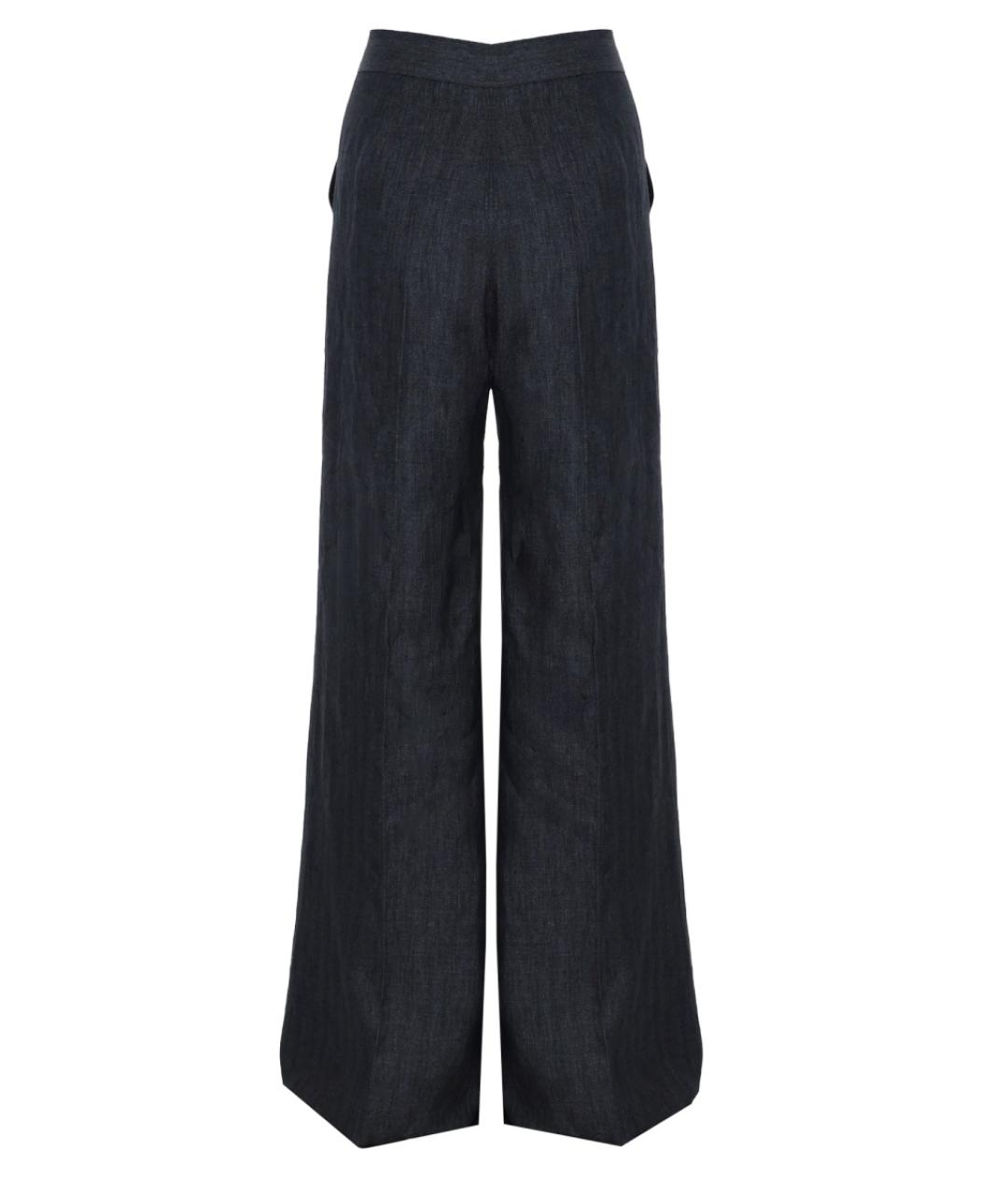 MAX MARA Серые льняные прямые брюки, фото 2