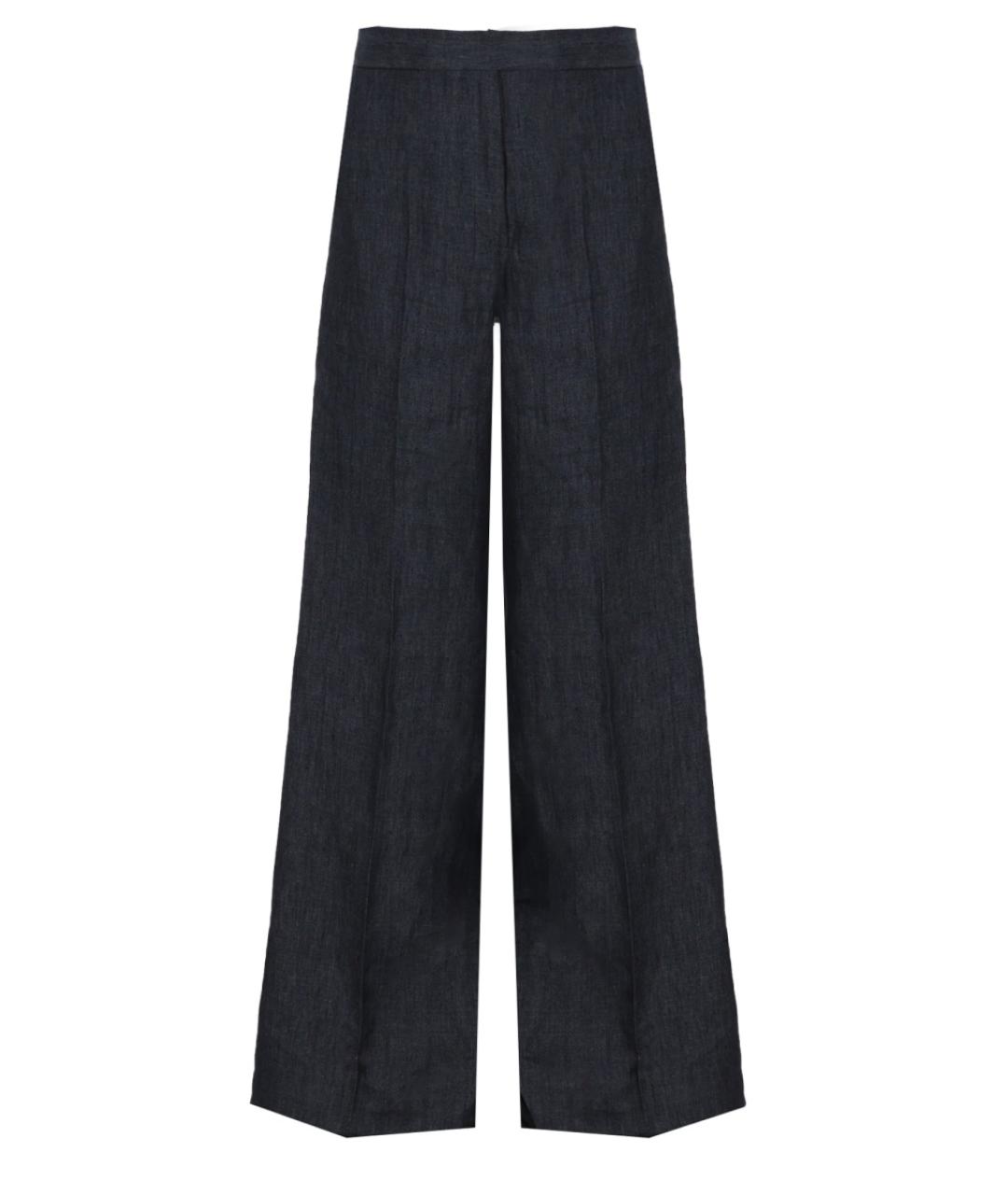 MAX MARA Серые льняные прямые брюки, фото 1