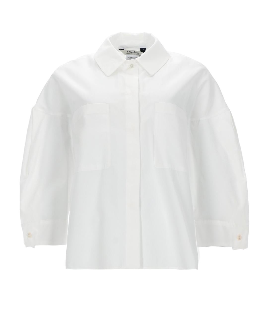 'S MAX MARA Белая хлопковая рубашка, фото 1