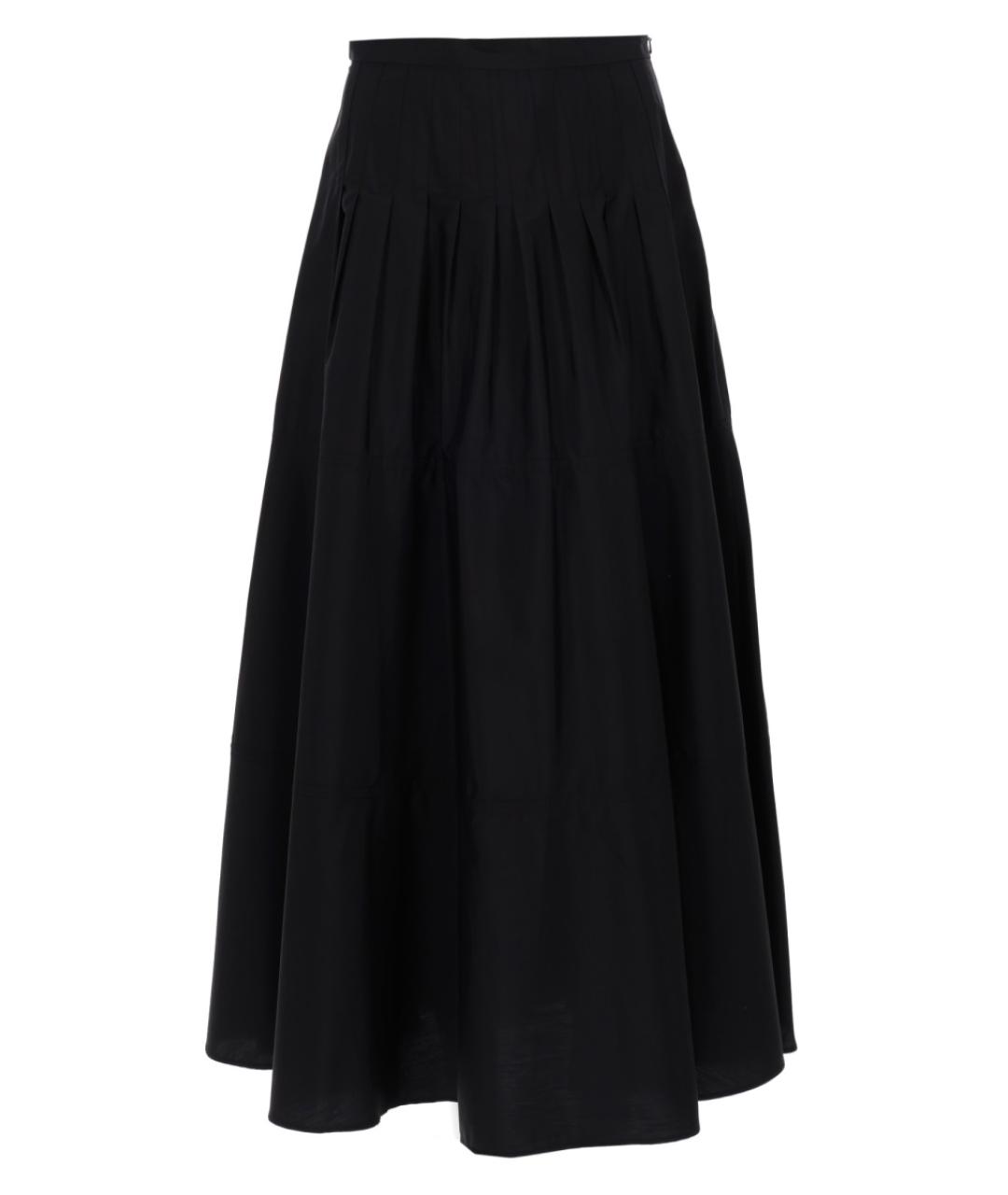 MAX MARA Черная хлопковая юбка миди, фото 1