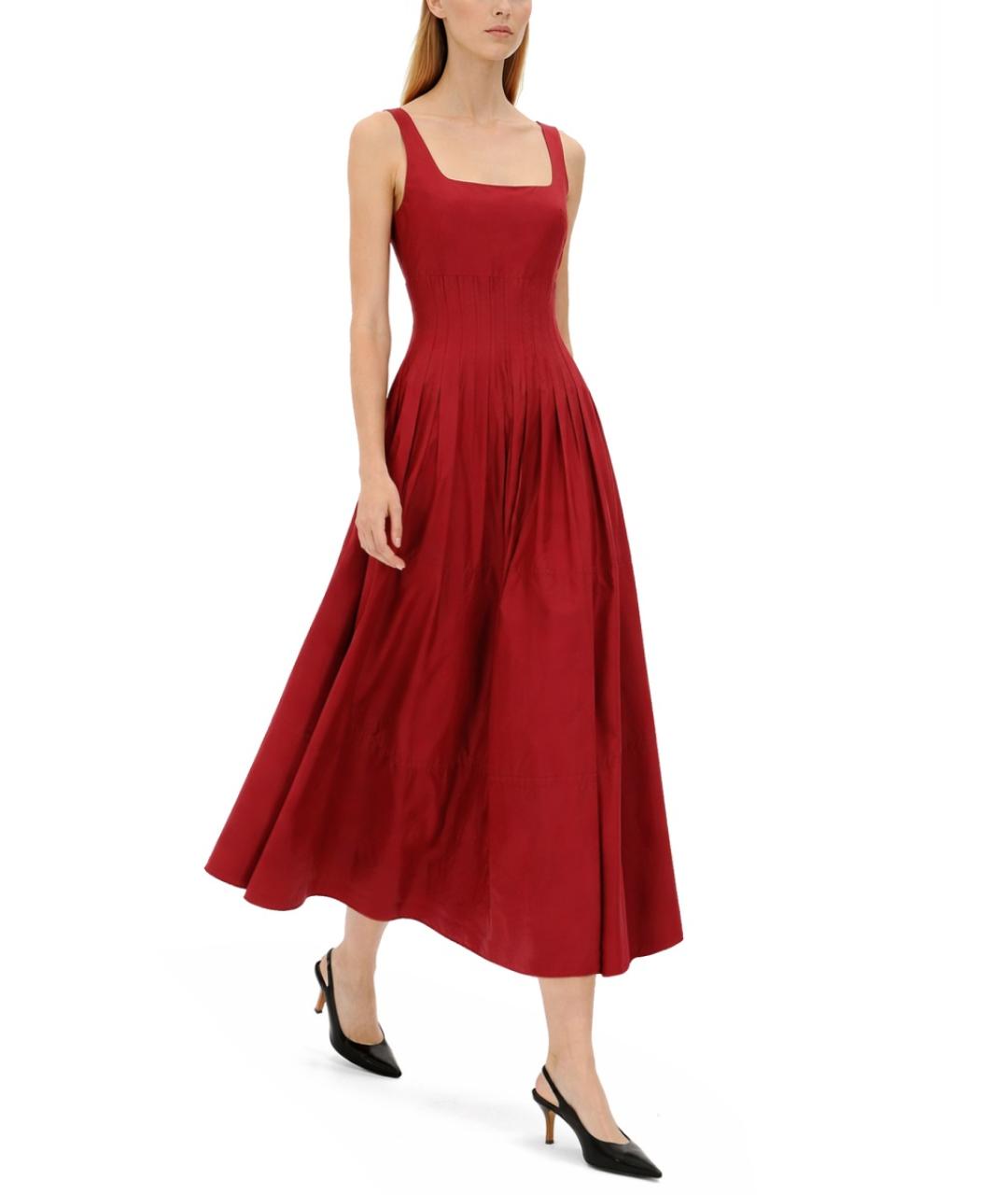 MAX MARA Красное хлопковое коктейльное платье, фото 2