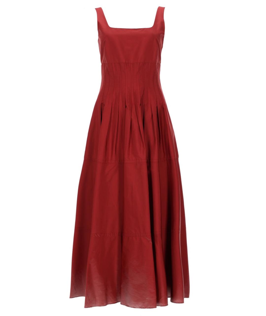 MAX MARA Красное хлопковое коктейльное платье, фото 1