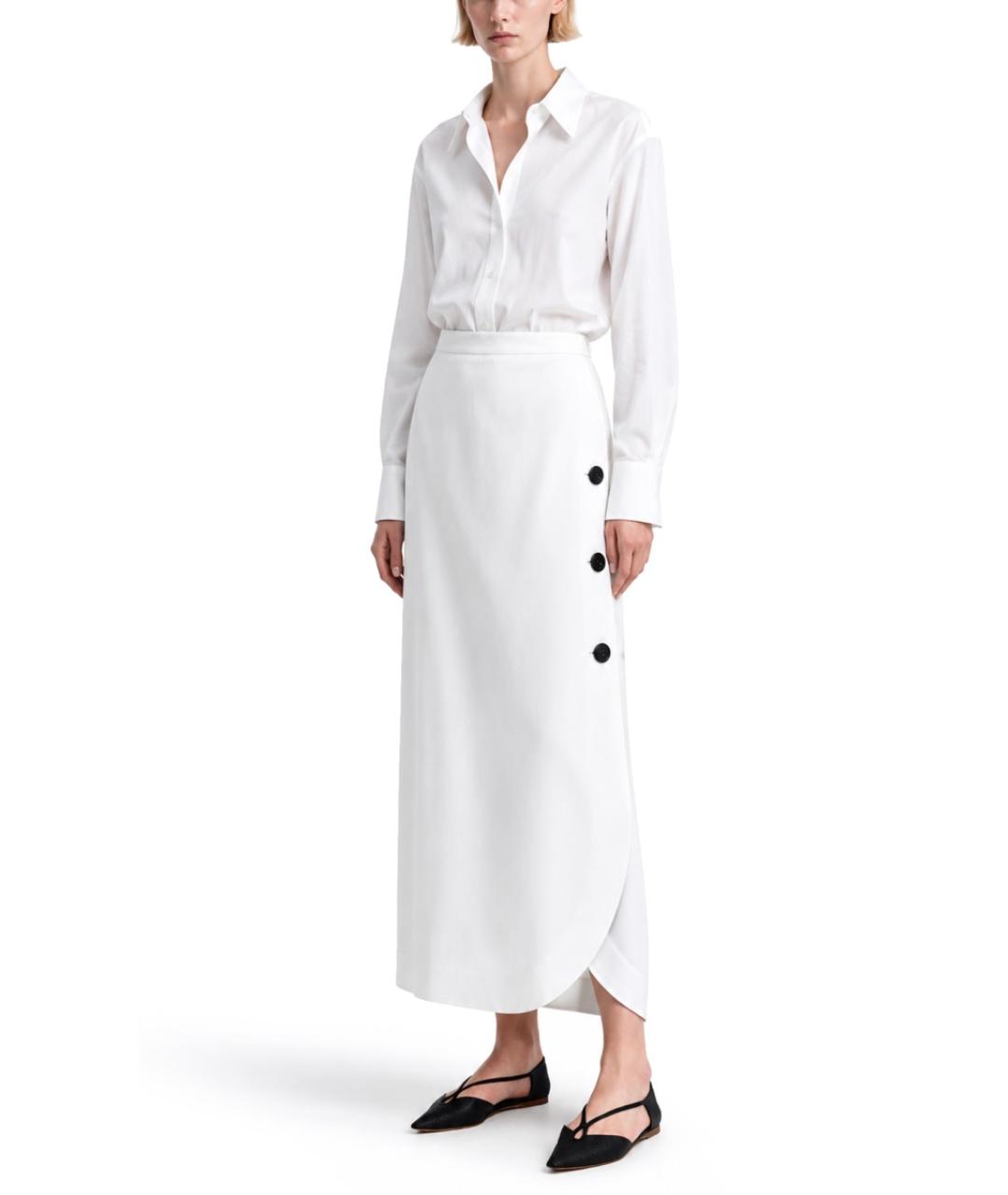 MAX MARA Белая вискозная юбка миди, фото 2