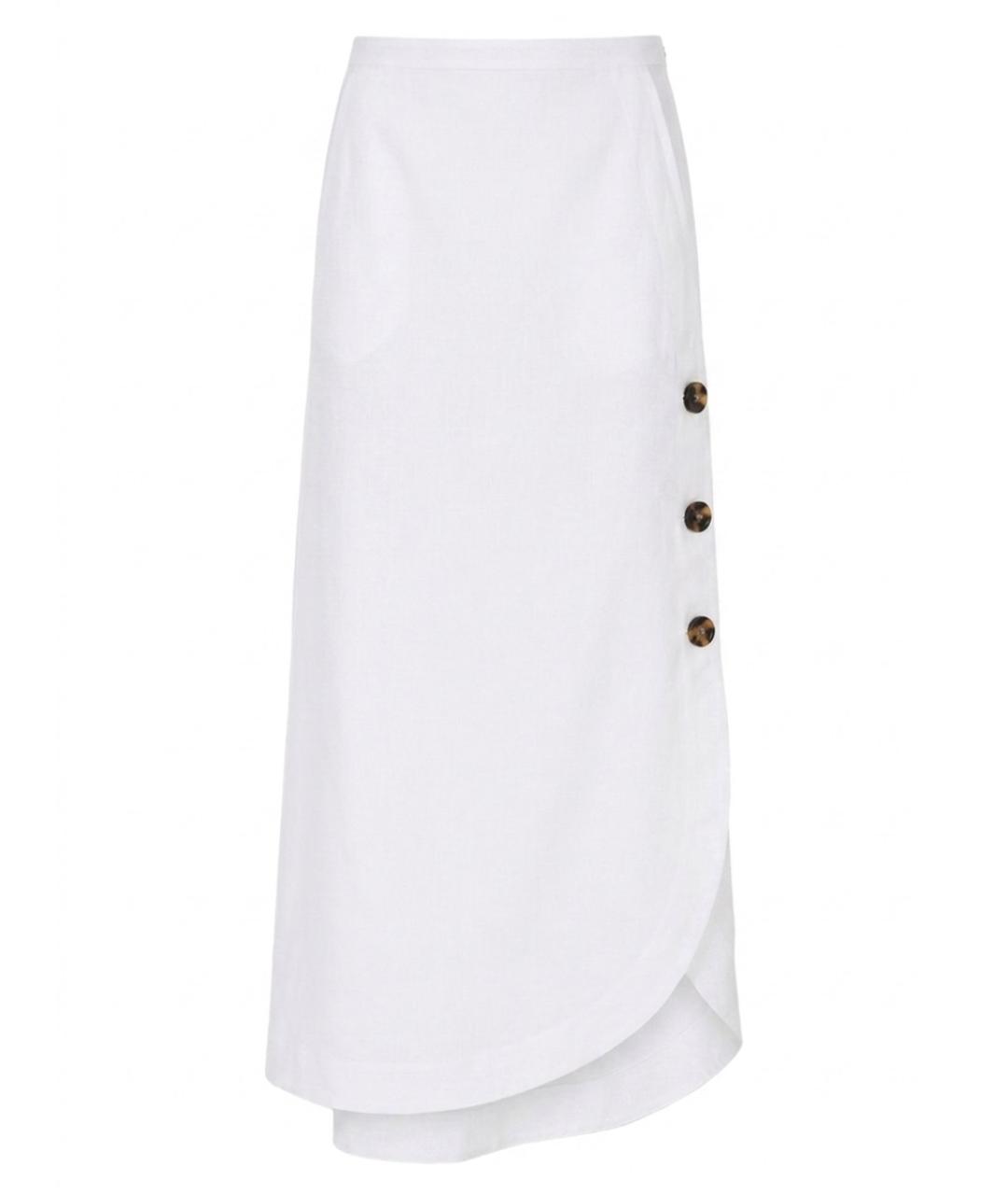 MAX MARA Белая вискозная юбка миди, фото 1