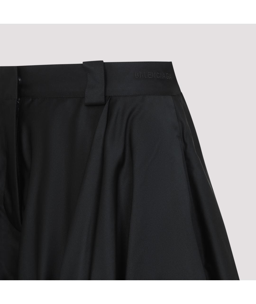 BALENCIAGA Черные полиэстеровые брюки широкие, фото 4