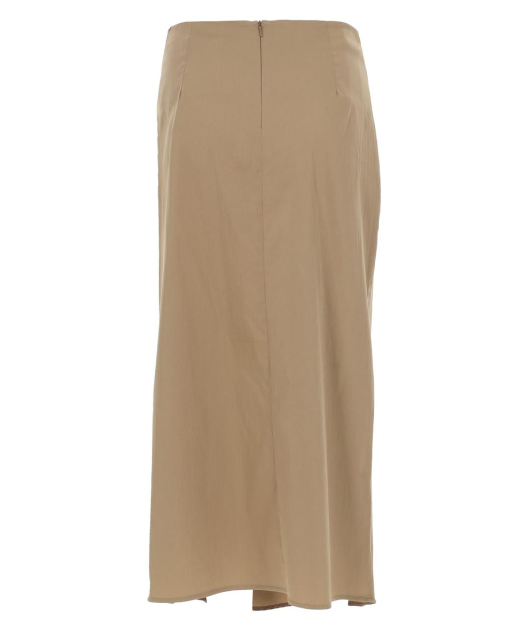 MAX MARA Бежевая хлопковая юбка миди, фото 3