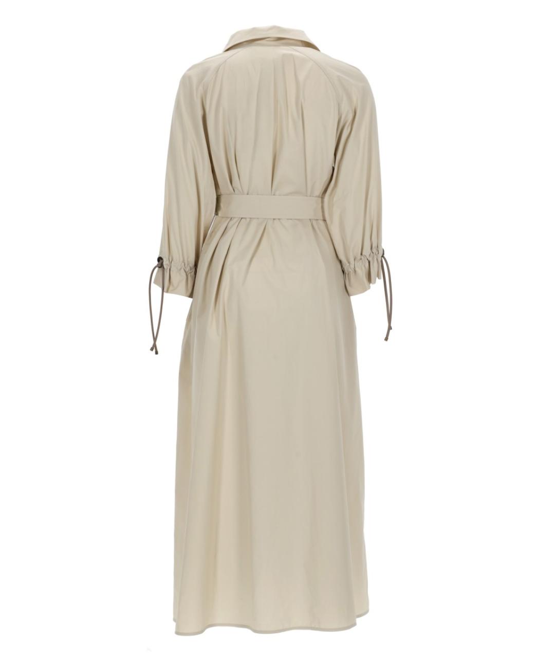 MAX MARA Бежевое хлопковое повседневное платье, фото 3