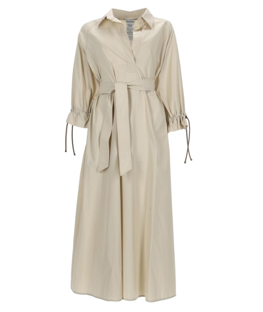 MAX MARA Бежевое хлопковое повседневное платье, фото 1