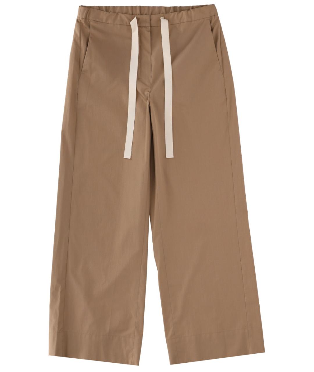 'S MAX MARA Коричневые хлопковые прямые брюки, фото 1