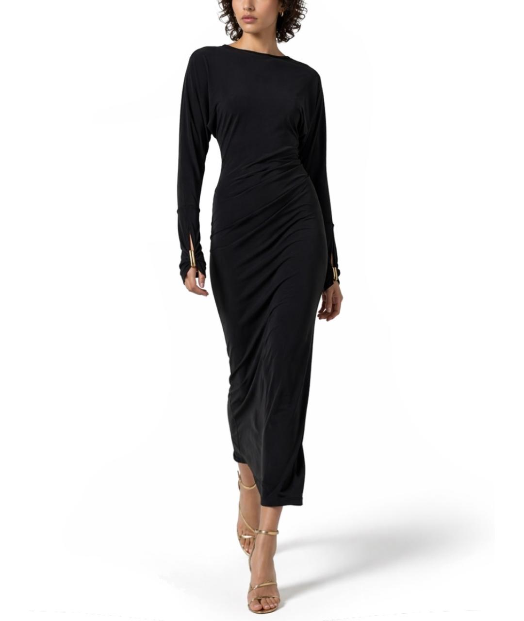 MAX MARA Черное вискозное повседневное платье, фото 2