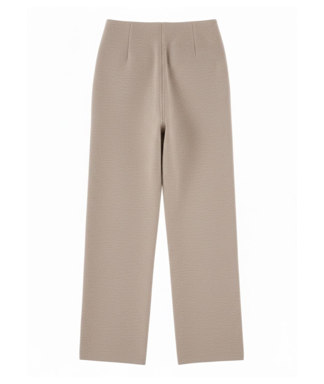 MAX MARA Бежевые кашемировые прямые брюки, фото 3