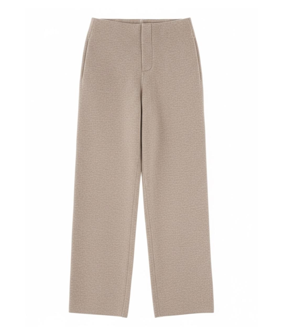 MAX MARA Бежевые кашемировые прямые брюки, фото 1