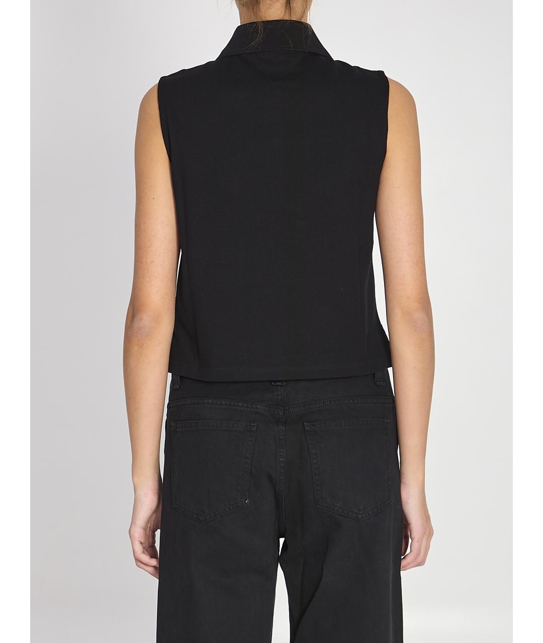 SAINT LAURENT Черная хлопковая майка, фото 5