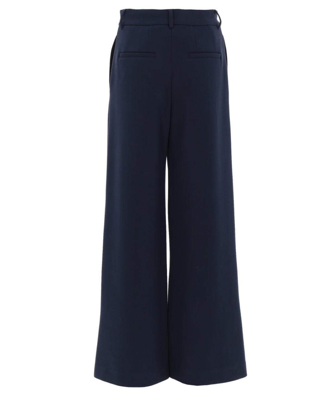 'S MAX MARA Синие хлопковые прямые брюки, фото 2