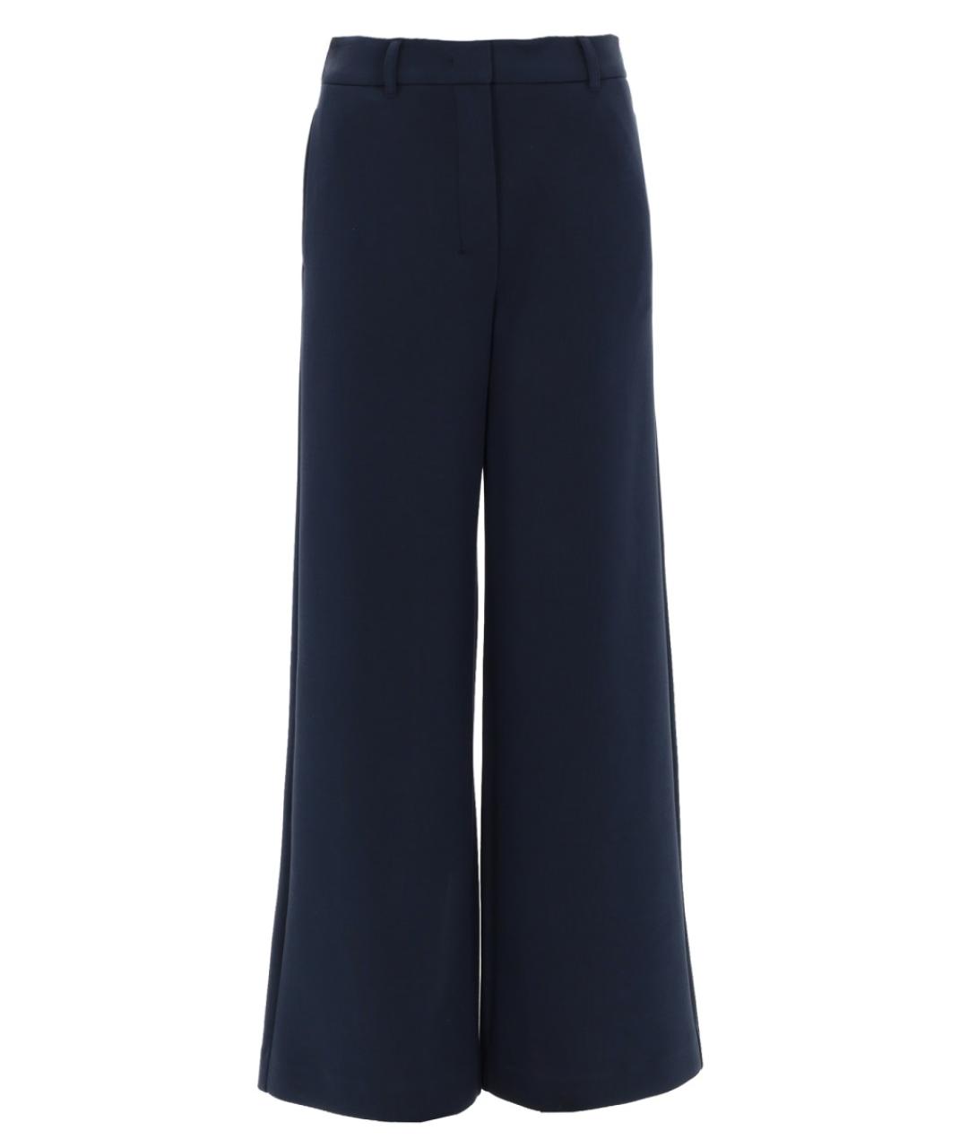 'S MAX MARA Синие хлопковые прямые брюки, фото 1