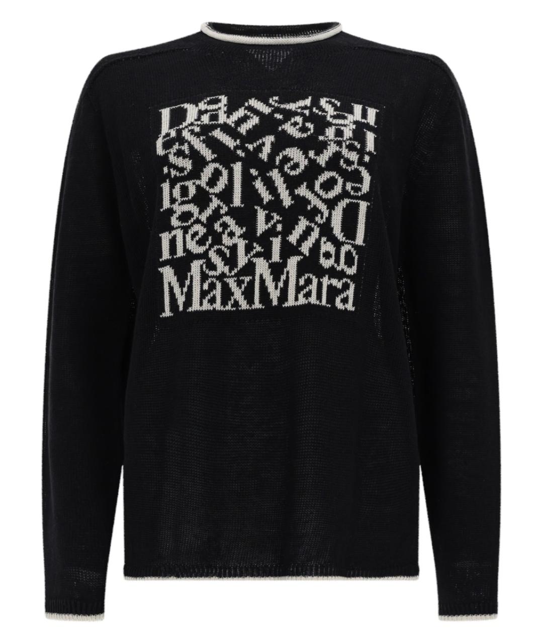 'S MAX MARA Черный льняной джемпер / свитер, фото 1