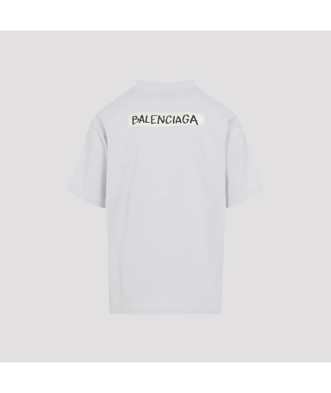 BALENCIAGA Белая хлопковая футболка, фото 2
