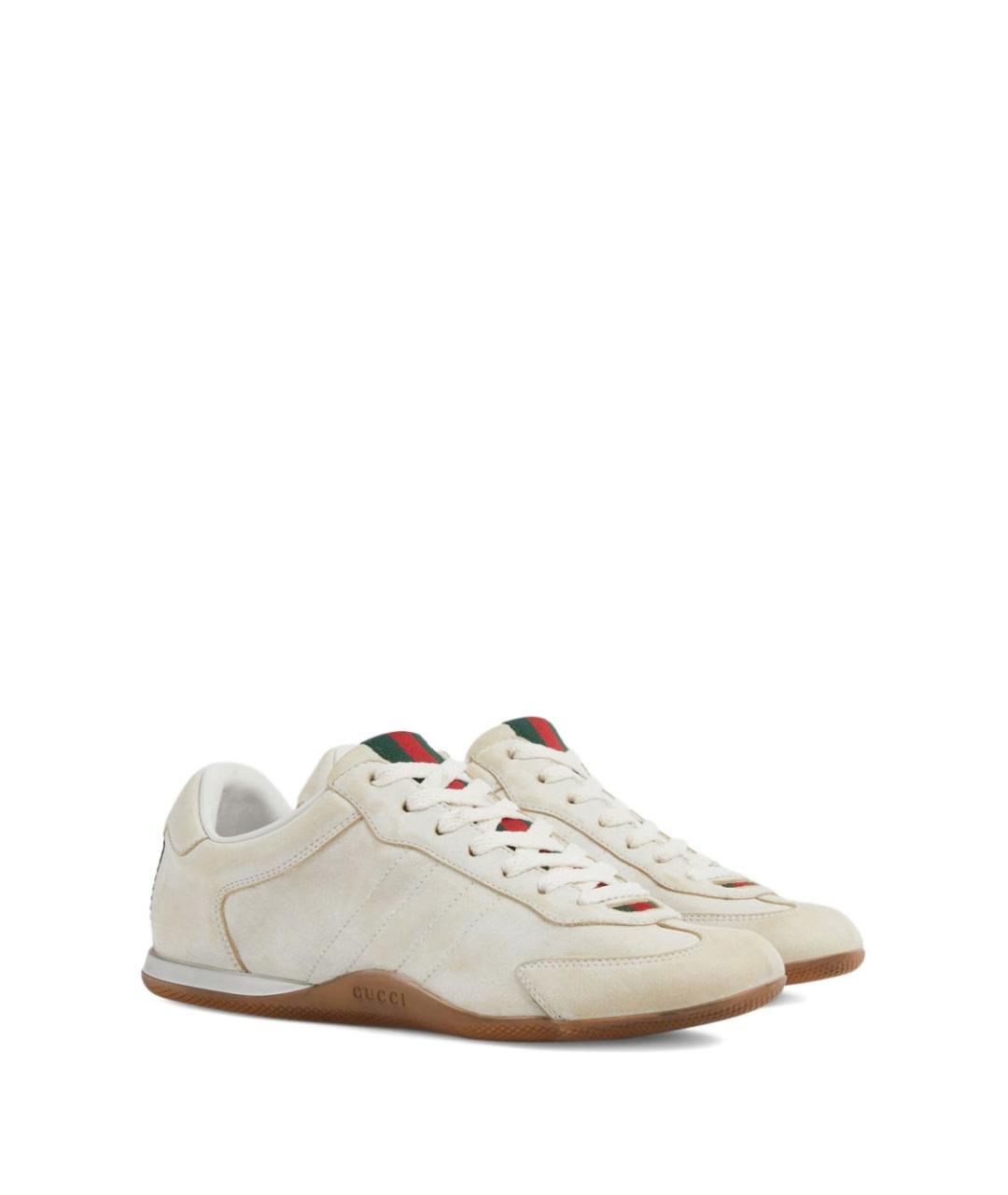 GUCCI Белые кожаные кроссовки, фото 5