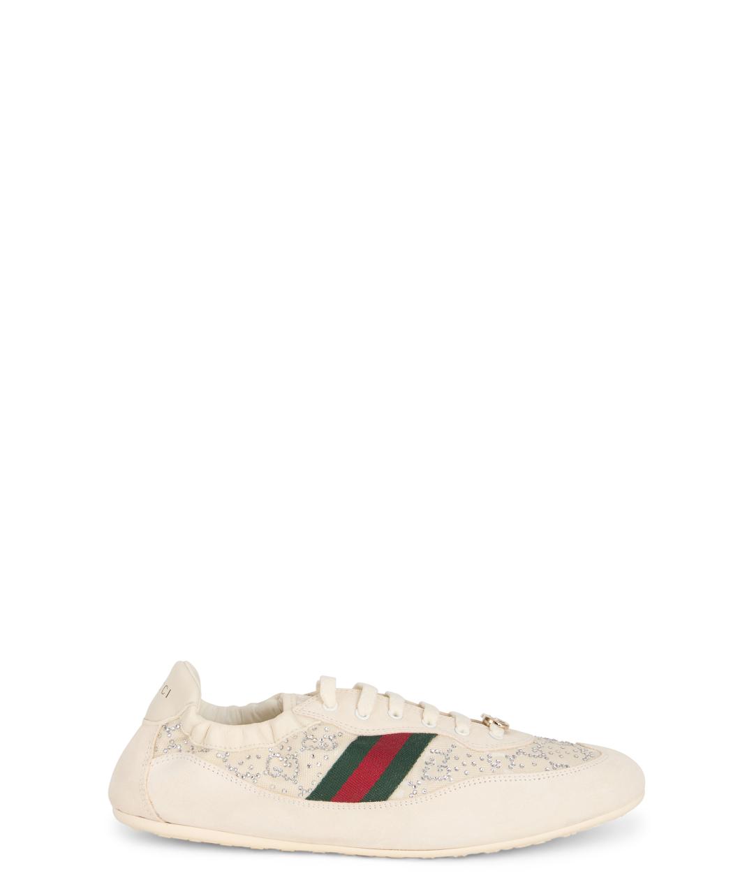 GUCCI Белые кожаные кроссовки, фото 1