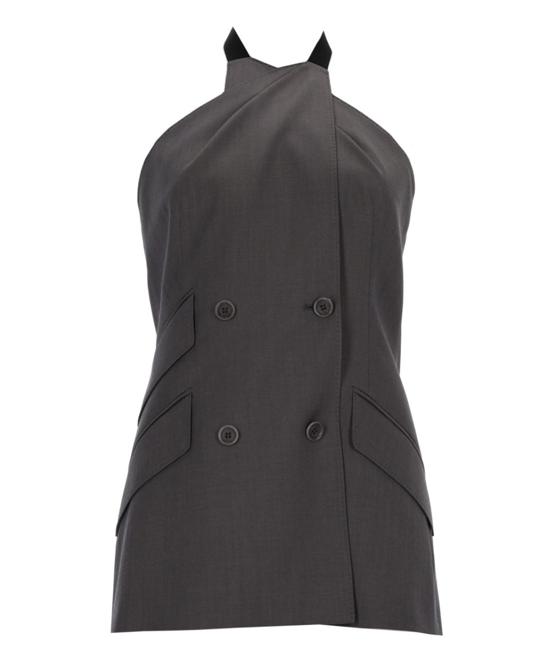 MAX MARA Серая шерстяная майка, фото 1
