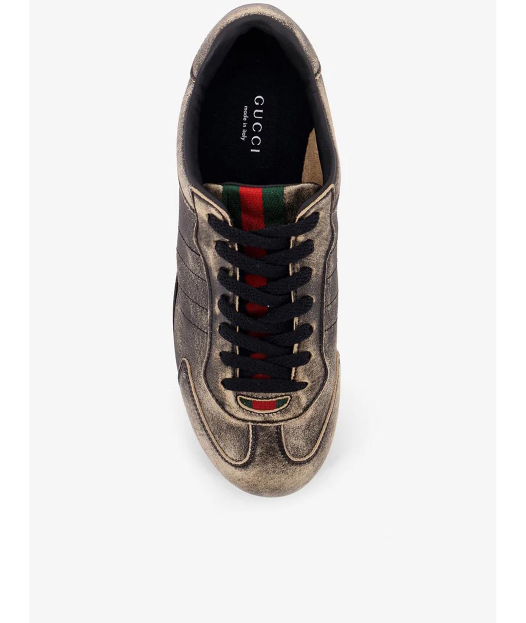 GUCCI Черные кожаные кроссовки, фото 5