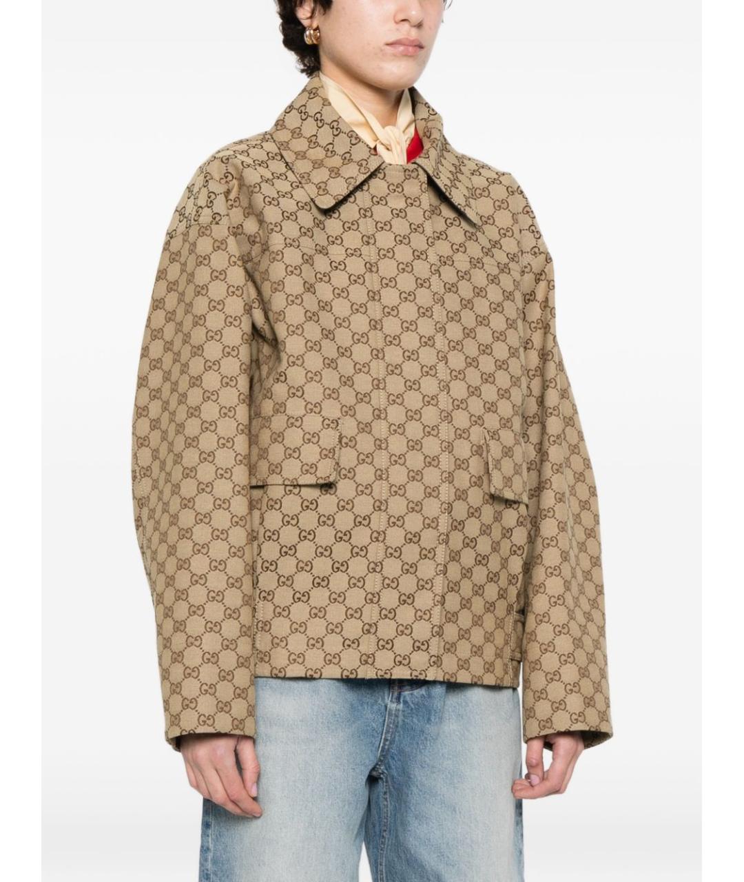 GUCCI Бежевая хлопковая куртка, фото 5