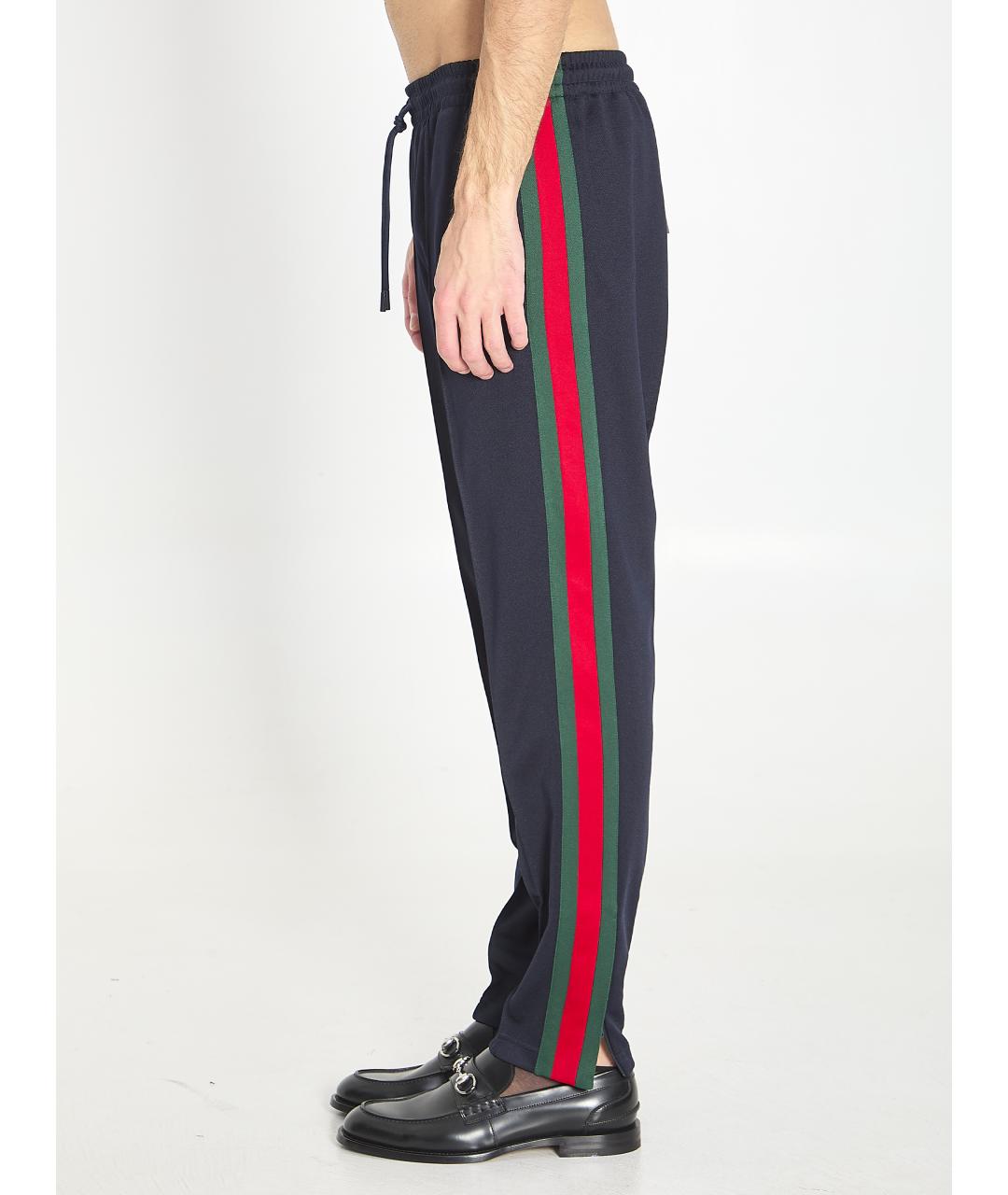 GUCCI Черные полиэстеровые повседневные брюки, фото 3