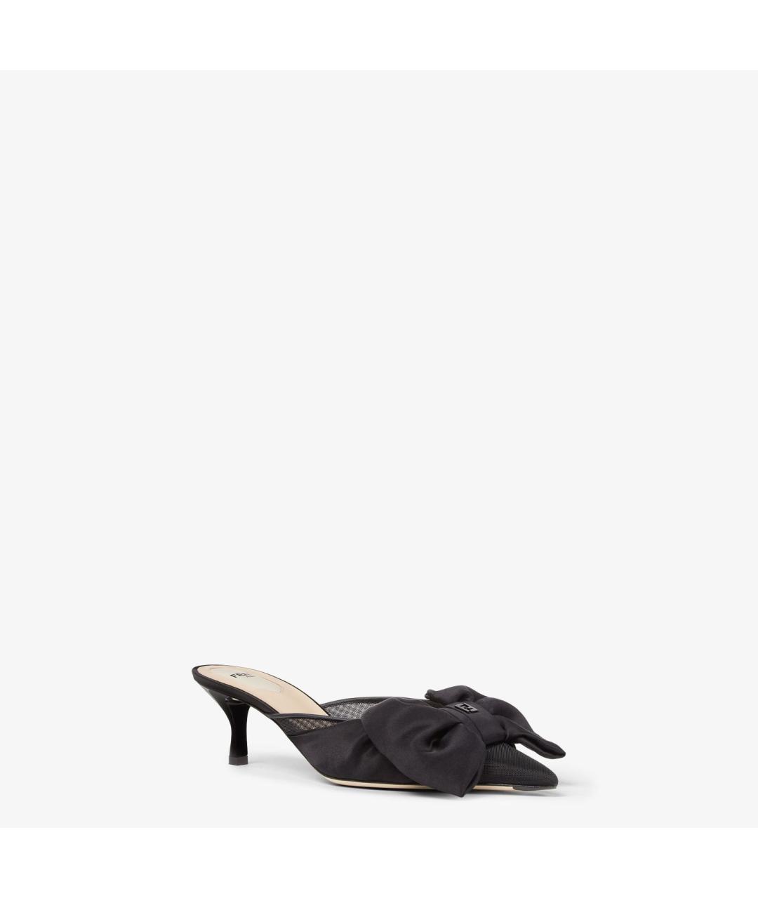 FENDI Черные синтетические мюли, фото 2