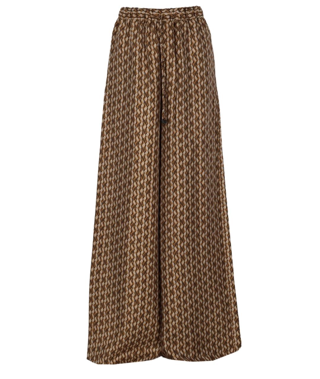 MAX MARA Коричневые шелковые брюки широкие, фото 1