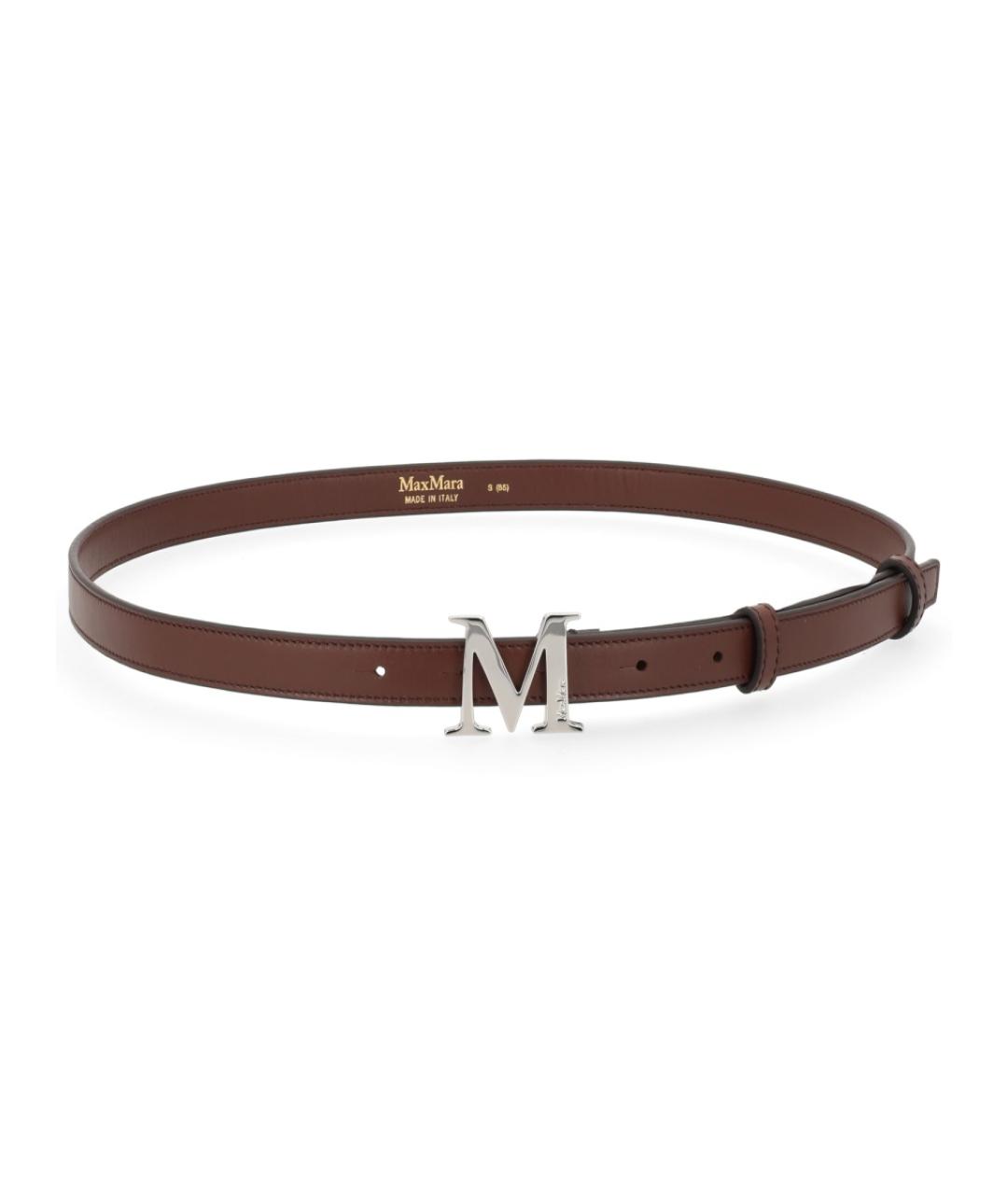 MAX MARA Коричневый кожаный ремень, фото 1