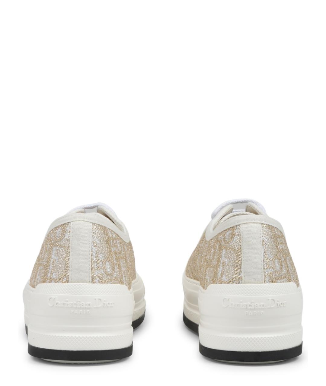 CHRISTIAN DIOR Золотые текстильные кеды, фото 4