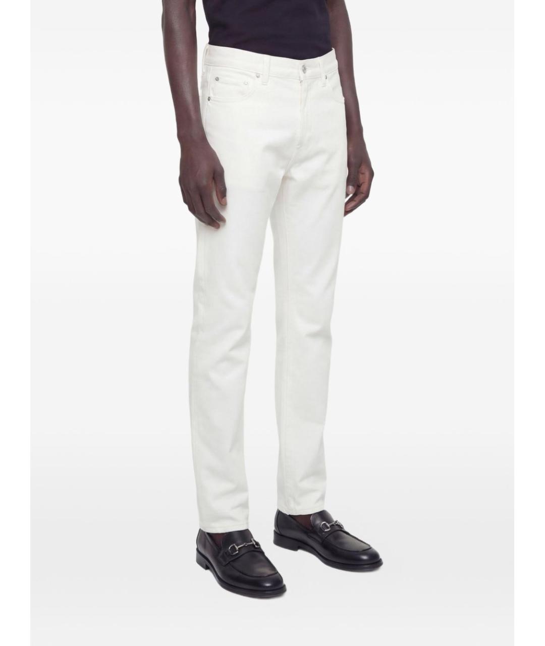 GUCCI Белые хлопко-эластановые прямые джинсы, фото 3